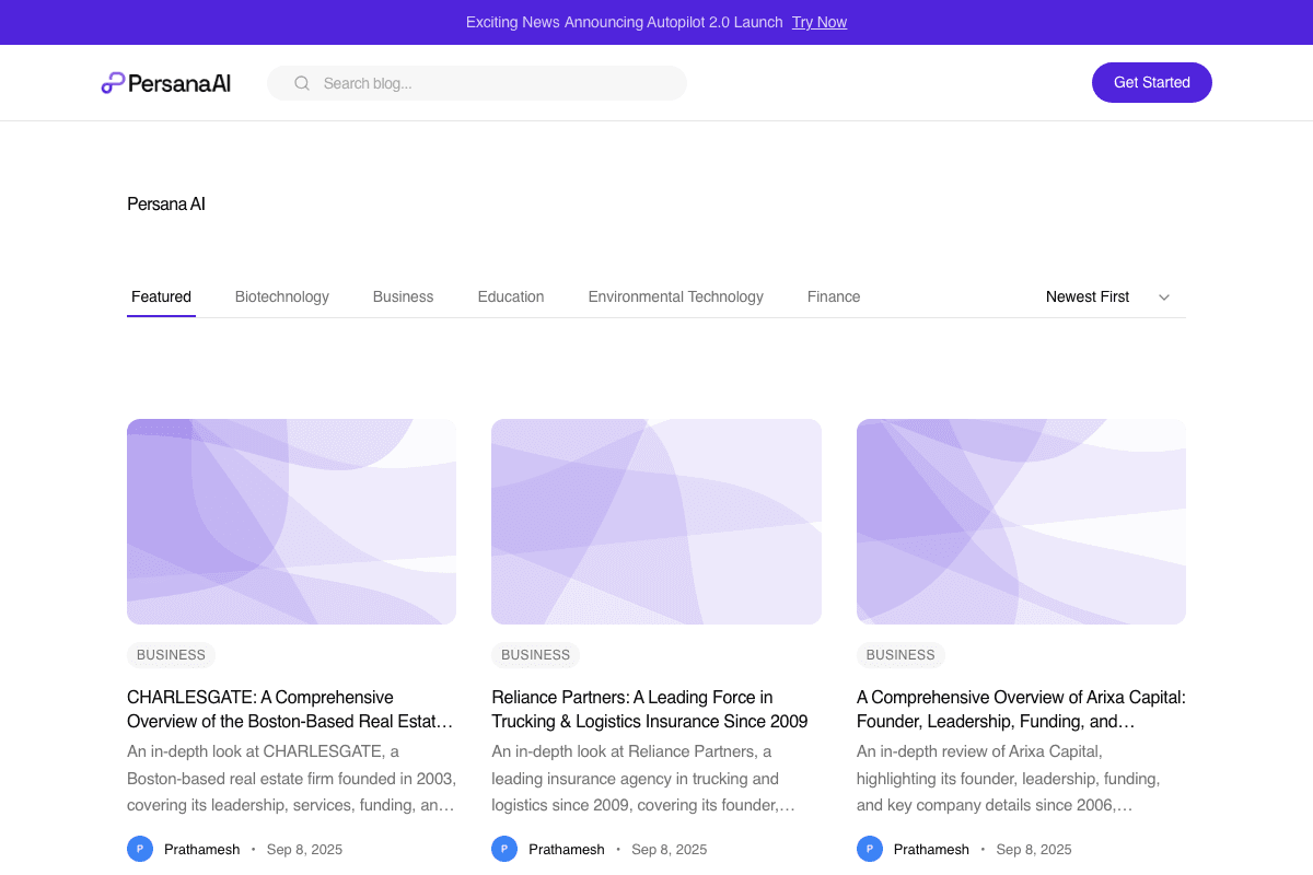 Persana AI blog screenshot